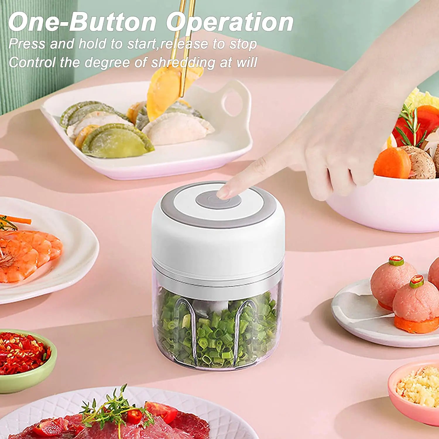 Mini Electric Chopper – Garlic Cutting | Order-Oasis 